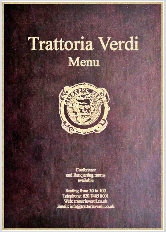Trattoria Verdi Menu photograph